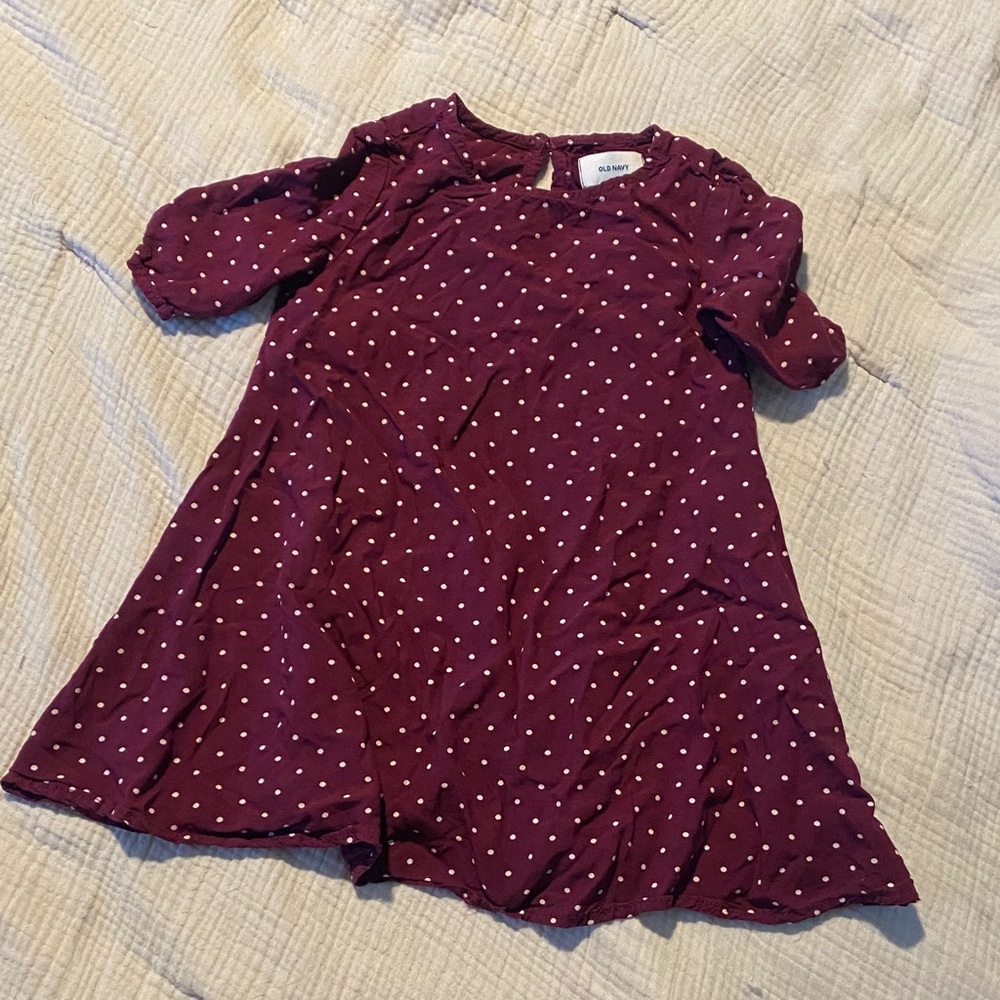 Old Navy Burgundy Polka Dot Dress